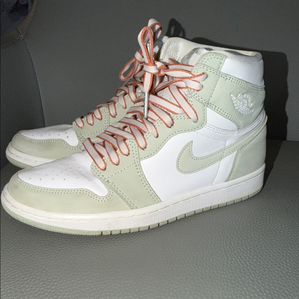 Jordan Women's High-Top Sneakers - White and Light Green